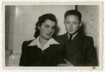 Ida Dawidowicz and Misha Zilist pose for photograph after the war.
