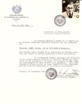 Unauthorized Salvadoran citizenship certificate issued to Georg Haan (b.April 11, 1919 in Budapest) by George Mandel-Mantello, First Secretary of the Salvadoran Consulate in Switzerland.