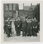 Manfred Gans (second from the left) graduates from the College of Technology in Manchester.