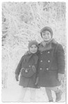Helen Ungar and brother Adam pose in the snow.