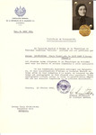 Unauthorized Salvadoran citizenship certificate made out to Chaja Fradel Halberstamm (b.