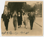 A German-Jewish family walks down a street in Luxembourg.