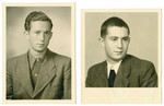 Studio portraits of Heinz Landman taken before and after his incarceration in Dachau on Kristallnacht.