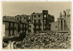 View of a bombed-out section of Tours taken after liberation.