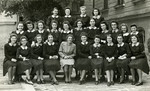 Girls in a high school class in Subotica.

Yehudit Steiglitz is pictured in the front row, fourth from the right.