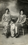 Studio portrait of Raoul Tayar with his mother Simcha and Aunt Justine.