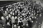 Belgian Jews gather for a holiday celebration after liberation.