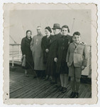 The Tager on board the Rotterdam ship to Cuba. 

From Left to Right: unknown, unknown, Fanny Tager, Jacob Tager, Doris Tager, and Henry Tager.
