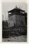 A watch tower in the Buchenwald concentration camp.