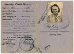 Identification card issued to Livia Russ in the Feldafing displaced persons' camp.