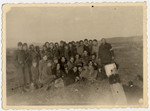 Group portrait of Hungarian Jews in a forced labor battalion.