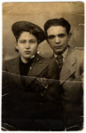 Studio portrait of Yegeniy Virtgaym and his first wife who perished in the Holocaust.