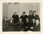 Group portrait of members of the Jewish rescue group, Comite de Defense des Juifs.