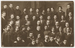 Group portrait of Jewish students in the Vilna gymnasium.
