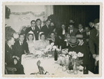 Jewish displaced persons celebrate a double wedding [probably in the Heidenheim displaced persons camp.]