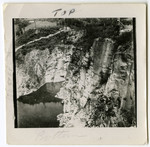 View of the stone quarry where prisoners carried heavy stones up a tall stairwell.