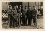 Group portrait of repatriation train guards.