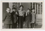 Portrait of young children in the Ziegenhain displaced persons' camp.