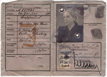 Identification card issued to Marion Basfreund and stamped with a red J for Jude and the added middle name of "Sara".