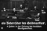 12th Nazi propaganda slide of a Hitler Youth educational presentation entitled "Germany Overcomes Jewry."

als Beherrscher des Geldmarktes.