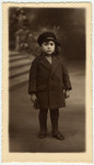 Studio portrait Albert Abraham Sephiha (b. September 14, 1921 in Etterbeek) , a Judeo-Spanish child in Belgium.