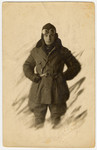 Studio portrait of Fritz Bujakowski, a German-Jewish aviator in World War I.