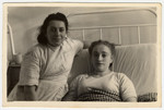 Regina Gertner convalesces in the hospital at the Foehrenwald Displaced Persons Camp.