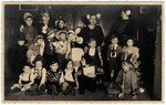 Group portrait of children in the Jewish kindergarten of Ludwigshafen dressed in Purim costumes.