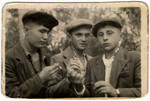 Three young men in Dzhambul, Kazhakstan.  

Pictured in the center is Sender Zawierucha.