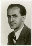 Studio portrait of Zoltan Gero, a member of the Jewish resistance killed by the Nazis.