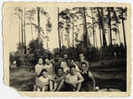 Group portrait of Jewish teenagers in Grunenwald, Berlin.