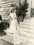 Liana Nizza poses on her wedding day in Genoa.