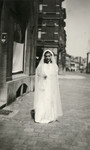 Close-up of Liliane Ferdman on the day of her first communion in the Convent St.