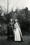 Two Jewish sisters in hiding pose together in costumes in the St.