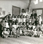 Group portrait of young children in the Schlachtensee kindergarten.