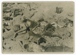Victims lie in a mass grave in the Bergen-Belsen concentration camp.