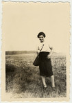 Hanne Odenheimer smiles for the camera in a field in Tresenwald.