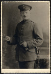A studio portrait of Albert Schwarzhaupt wearing his German army uniform during World War I.