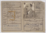 Identity card for Deszo Israel Sussman marked with a red J for Jude.