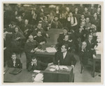 Inside the courtroom a prosecuter speaks during the Nuremberg trials.
