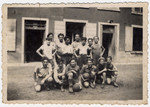 Group portrait of boys from the Chateau des Morelles children's home.