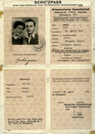 Forged protective pass issued to Ephraim and Tzippora Teichman under the name of Imre Benko.