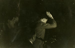 View of Hitler saluting his men in Hamburg, Germany, 1932.