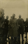 Adolf Hitler poses with comrades in Bremen, Germany.