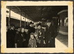 The Seligman family poses for a family photo at the Regensburg train station just before leaving to immigrate to the United States.