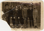Prewar portrait of the seven Ganzl siblings.

Pictured in the center are Yitchok, Blanca and Chaya.