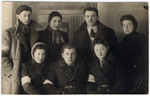 Group portrait of Jewish youth in the Bolechow ghetto.