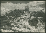 View of the remains of charred bones and wood in the Ohrdruf concentration camp.