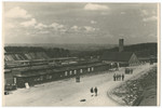 View of the Buchenwald concentration camp following liberation.