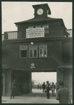 View of the main entrance to the Buchenwald concentration camp.